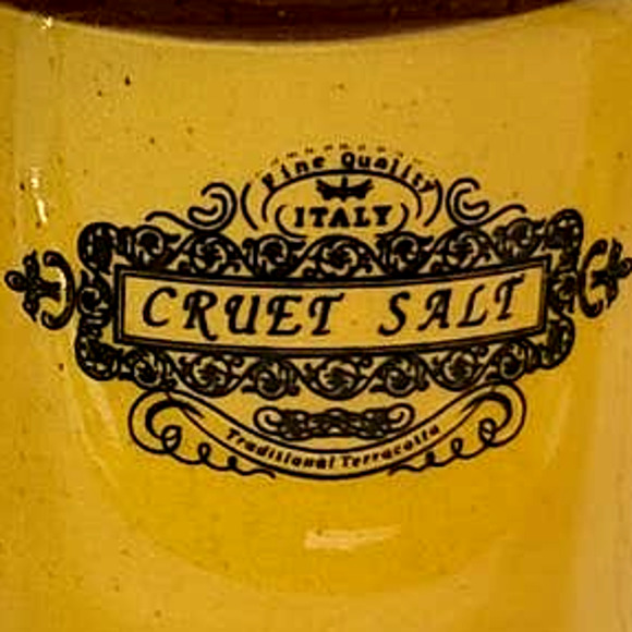 Cruet Salt & Pepper Shakers with Metal Caddy/Tray ITALY - Italian Scroll Design - Picture 2 of 6